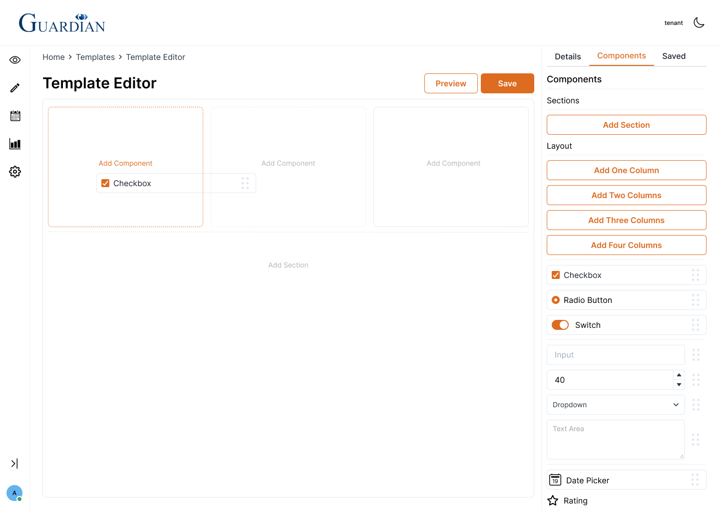 Guardian 4 Template Editor